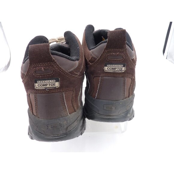 Skechers Mens Relaxed Fit Memory Foam Comp Toe Work Shoes Size 9.5 Brown 77027 - Picture 2 of 10